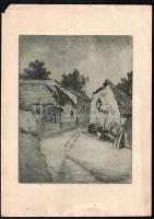 Olvashatatlan jelzéssel: 5db vegyes grafika tétel, vegyes állapotban, 14x22 - 24x19 cm között