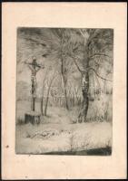 Olvashatatlan jelzéssel: 5db vegyes grafika tétel, vegyes állapotban, 14x22 - 24x19 cm között