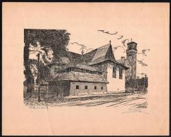 Olvashatatlan jelzéssel: 5db vegyes grafika tétel, vegyes állapotban, 14x22 - 24x19 cm között