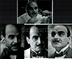 Poirot magánnyomozó portréi, bajusz formái és csokornyakkendői, 7 db modern nagyítás, 15x10 cm