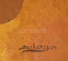 Szekeres József (1944-): Perpetum Mobile. Olaj, vászon. Jelzett. Vakráma nélkül, feltekerve. 56x90 c...