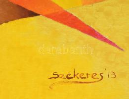 Szekeres József (1944-): Kompozíció. Olaj, vászon. Jelzett. Vakráma nélkül, feltekerve. 32x59 cm