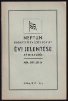 1933 A Neptun Budapesti Evezős Egylet évi jelentése. 22 p