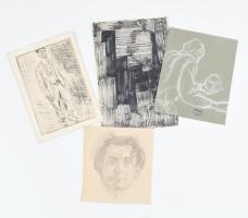 Hornyánszky Gyula (1924-1995) festő, grafikus hagyatékából egy mappa, össz. 46 db, főleg grafikák (c...