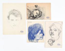 Hornyánszky Gyula (1924-1995) festő, grafikus hagyatékából egy mappa, össz. 46 db, főleg grafikák (c...