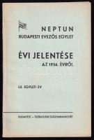 1936 A Neptun Budapesti Evezős Egylet évi jelentése képekkel. 22 p