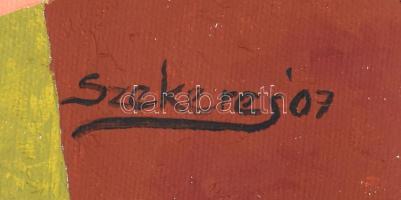 Szekeres József (1944-): Kompozíció, 2007. Olaj, vászon. Jelzett. Vakráma nélkül, feltekerve. 61x67 ...