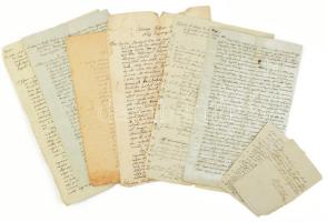 cca 1770-1840 7 db kézzel írt okirat: bírósági irat, nyugta, egyéb levél magyar nyelven