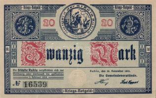 Német Birodalom/Weimari Köztársaság/Ruhla 1918.11.20. 20M (2x) T:II