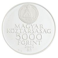 2003. 5000Ft Ag "Rákóczi szabadságharc 300. évfordulója" tanúsítvánnyal, tájékoztatóval T:...