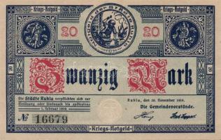 Német Birodalom/Weimari Köztársaság/Ruhla 1918.11.20. 20M (2x) T:II
