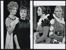 cca 1969 Béres Ilona színpadi jelenetekben, 2 db modern nagyítás, 15x10 cm