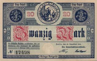 Német Birodalom/Weimari Köztársaság/Ruhla 1918.11.20. 20M (2x) T:II