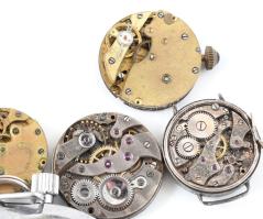 Vegyes óratétel, vegyes állapotban, közte ezüst (Ag) is!. Ruhla, szerkezetek stb