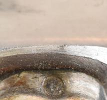 6 db Ezüst (Ag) nyelű kés, jelzett, kopott, h: 18 cm