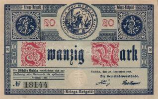 Német Birodalom/Weimari Köztársaság/Ruhla 1918.11.20. 20M (2x) T:II