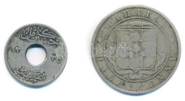Egyiptom 1917. 5m Cu-Ni + Jamaika 1888. 1/2P Cu-Ni "Viktória" T:2- patina
Egypt 1917. 5 M...