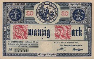 Német Birodalom/Weimari Köztársaság/Ruhla 1918.11.20. 20M (2x) T:II
