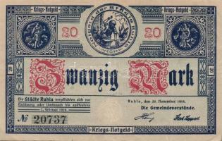 Német Birodalom/Weimari Köztársaság/Ruhla 1918.11.20. 20M (2x) T:II