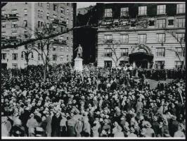 1928 New York, Kossuth Lajos szobrának avató ünnepsége, 1 db modern nagyítás, 17,7x23,8 cm