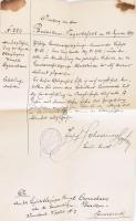 1887 Osztrák hegyivadász ezred napi parancsa pecséttel és főtiszti aláírással