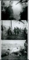 cca 1916 Katonaszökevények kivégzése az I. világháborúban, 3 db mai nagyítás, 10x15 cm