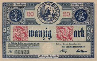 Német Birodalom/Weimari Köztársaság/Ruhla 1918.11.20. 20M (2x) T:II