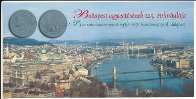 1998. 750Ft Ag "Budapest 125 éves" kapszulában, tanúsítvánnyal, tájékoztatóval T:PP Adamo ...