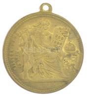 1896. Milleniumi emlék / I. Ferencz József kétoldalas bronz emlékérem füllel (30mm) T:1- kis ph.