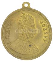 1896. "Milleniumi emlék / I. Ferencz József" kétoldalas bronz emlékérem füllel (30mm) T:1-...