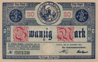 Német Birodalom/Weimari Köztársaság/Ruhla 1918.11.20. 20M (30x) T:II