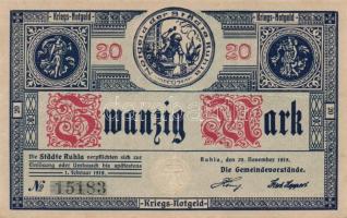 Német Birodalom/Weimari Köztársaság/Ruhla 1918.11.20. 20M (30x) T:II