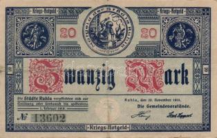 Német Birodalom/Weimari Köztársaság/Ruhla 1918.11.20. 20M (30x) T:II
