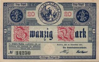 Német Birodalom/Weimari Köztársaság/Ruhla 1918.11.20. 20M (30x) T:II