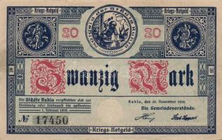 Német Birodalom/Weimari Köztársaság/Ruhla 1918.11.20. 20M (30x) T:II