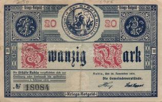 Német Birodalom/Weimari Köztársaság/Ruhla 1918.11.20. 20M (30x) T:II