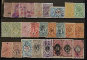 Szerbia 26 db okmánybélyeg, közte postán használt bélyeg és más ritkaságok