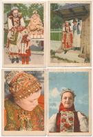 Körösfő, Izvoru Crisului (Kalotaszeg, Tara Calatei); - 4 db RÉGI erdélyi folklór képeslap / 4 pre-1945 Transylvanian folklore postcards