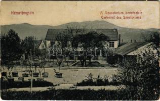 1910 Boksánbánya, Németbogsán, Deutsch-Bogsan, Bocsa Montana; A szanatórium kert részlete. W.L. 123. / Gartenteil des Sanatoriums / sanatorium garden (EB)