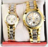 2 db női és férfi Geneva márkájú kvarc karóra eredeti dobozban, újszerű állapotban