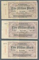 Német Birodalom/Weimari Köztársaság/Mannheim/Badische Bank 1923.8.7. 1000.000M (14x) mind klf betűje...