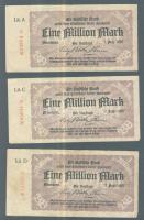 Német Birodalom/Weimari Köztársaság/Mannheim/Badische Bank 1923.8.7. 1000.000M (8x) mind klf betűjelzéssel T:II,II/III,III