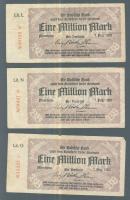 Német Birodalom/Weimari Köztársaság/Mannheim/Badische Bank 1923.8.7. 1000.000M (8x) mind klf betűjel...