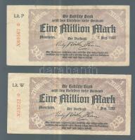 Német Birodalom/Weimari Köztársaság/Mannheim/Badische Bank 1923.8.7. 1000.000M (5x) 4 klf betűjelzés...