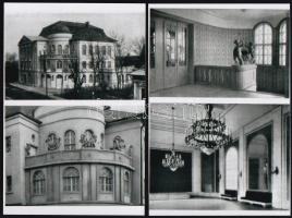 1927 Karcag, a Városi Művelődési Ház kívül, belül, négy felvétel, 2 db modern nagyításon, 15x10 cm