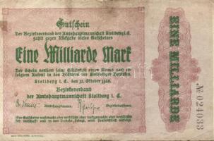 Német Birodalom/Weimari Köztársaság/Stollberg 1923.10.12. 1000.000.000M (16x) T:III