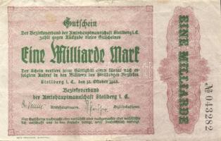 Német Birodalom/Weimari Köztársaság/Stollberg 1923.10.12. 1000.000.000M (16x) T:III