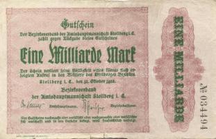 Német Birodalom/Weimari Köztársaság/Stollberg 1923.10.12. 1000.000.000M (16x) T:III