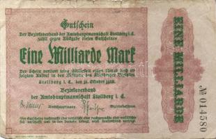 Német Birodalom/Weimari Köztársaság/Stollberg 1923.10.12. 1000.000.000M (16x) T:III