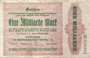 Német Birodalom/Weimari Köztársaság/Stollberg 1923.10.12. 1000.000.000M T:III